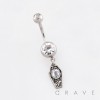 ORNATE FILIGREE COFFIN CHARM WITH SPIDERWEB DETAILING BELLY BUTTON NAVEL RING 316L SURGICAL STEEL